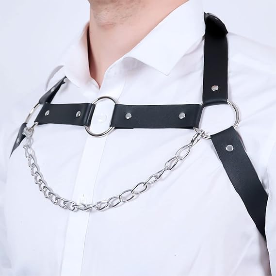 Herren Leder Harness Herren Gay Body Chest Fetish Punk Chest Strap Gothic Harness Bondage Fesseln Erotic Men Gay Fetish Sexy Chest Harness Punk Gothic Slave Bondage