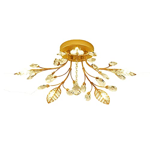Lustre en cristal plafonnier fleur pour éclairer un grand séjour