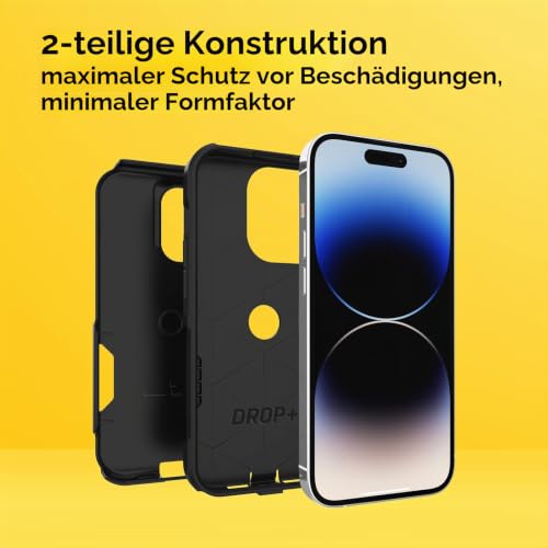 OtterBox Schutzhülle für iPhone 14 Pro (nur Pendler-Serie), schwarz, schlank und robust, taschenfreundlich, mit Portschutz – Ansicht 3