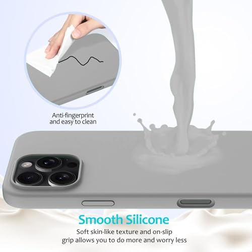 Image of FIRST MART Silicone Back Case for iPhone 16 Pro, Soft-Touch Phone Back Cover for Apple iPhone 16 Pro - Gray