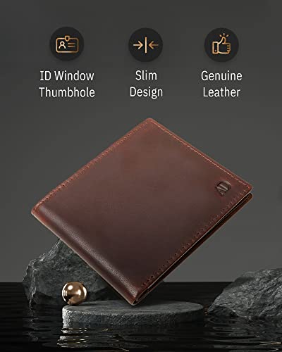Access Denied Slim Leather Bifold Wallets For Men - Minimalist Mens Wallet RFID Blocking Card Holder With ID Window Box Gifts For Men3