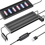 FEDOUR USB Mini Aquarium LED Light, Vollspektrum Aquarium Beleuchtung mit Ausziehbaren Halterungen, verstellbares Aquarium Plants Licht mit Externem Controller, für Süßwassertank
