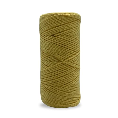 Image of BOBBINY | 1MM 100 Meter Polyester Macrame Thread Cord /Dori for Art Craft & DIY Projects (Light Yellow, 1mm 100 Meter)