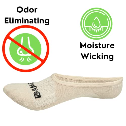 Bamboo Sports Super Low Cut No Show Socks- Breathable, Moisture Wicking, Odor Eliminating 4 Pair2