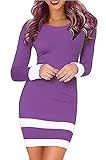 Women's Halloween Long Sleeve Purple Dress for Daphne Costume Mini Dress(0639,purple,L)