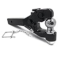 HTTMT- Heavy Duty 8-Ton /12000 LBS Pintle Hitch with 2 Inch Trailer Ball, Combination Trailer Hitch Towing Tow Winches Hitch Hauler Receivers Mounts [P/N: ET-CAR-FIX015-BK]