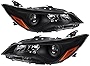 Carpartsinnovate For 15-17 Camry Black Projector Headlights Head Lights Lamps Left+Right