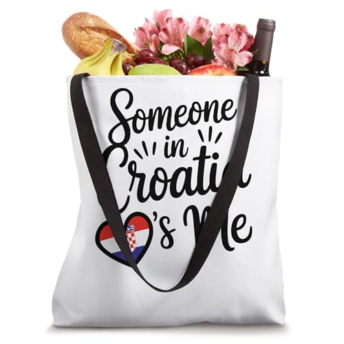 Bolsón Tote Corazón Someone In Croatia Loves Me miniatura 4