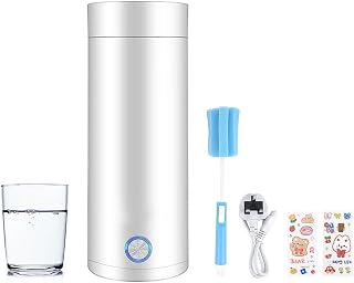 Hitopin Travel Portable Kettle, 400ml Travel Kettle, Travel Electric Mini Kettle, Automatic Shut off Travel Tea Kettle, with 2PCS Stickers and 1PC Cup Brush, for Making Tea Coffee Milk (White, 400ML)