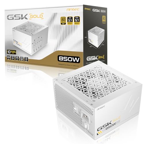 ANTEC �d�����j�b�g GSK850 V2 ATX3.1 �o��850W �z���C�g 80PLUS GOLD �F�؎擾 �������E���ϋv �t�����W�����[�� �d�����j�b�g Antec GSK850 V2 White ATX3.1