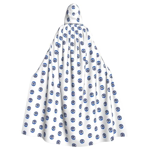 Longzehao Adult Evil eyes Print Hooded Robe Cloak Carnival Halloween