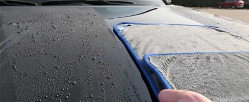 Image of Auto Hub Microfiber Car Cleaning Cloth and Wash Mitt Kit - Includes Ultra Soft 600 GSM Extra Large (60x40 CM) Microfiber Cloth for Car and Dual Sided Chenille Microfiber Wash Mitt 1700 GSM