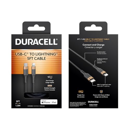 Duracell Iphone Charger, Usb-C To Lightning Cable (5Ft/1.5M) Fast Charging Cable Type C Charger thumb #1