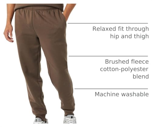 Image of Amazon Essentials Men's Relaxed Fit Fleece Joggers Sweatpants with Drawstring Waist, Tapered Leg, Ribbed Cuffs, Brushed Interior