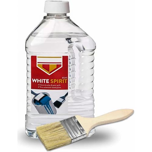 White Spirit 2 Litre Multi-Purpose Paint Solvent White Spirit 2L for Stripping Paint & Cleaning Paint Brushes Stain Remover Oil Based Paint Cleaner Paint Thinners & Solvents - Sold by AXXTAN