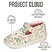 Project Cloud Toddler Shoes - Memory Foam Insole Kids Shoes for Girls, Hook-and-Loop - Mary Jane Sneakers with Terry Cloth Lining, Non-Slip Outsole (Squishy, Squishy-Floral,9T)