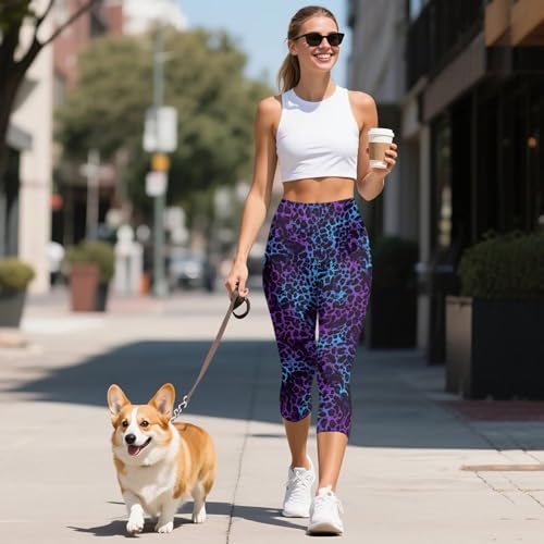 Women's Capri Yoga Leggings High Waist Yoga Pants with Pockets Tummy Control Leggings for Workout Running Plus Size4