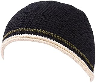 Mens Skull Cap Cotton Kufi Beanie Hand Made Knitted Hat Elastic Tight Japanese