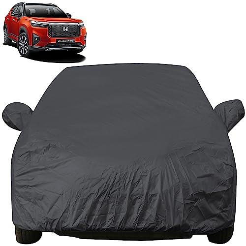 Image of Elevate Dustproof Car Cover with Mirror Pockets, Grey Color, Taffeta Polyster,Triple Stitched, Compatible with Honda Elevate Car Cover (2023 /2024), Elevate Car Accessories
