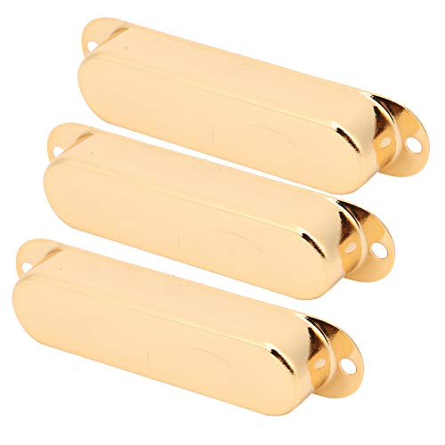 3Pcs Closed Pickup Cover,Guitar Single Coil Pickup Covers No Hole Brass Easy To Install And Remove Instrument Guitar Musical Accessories(Golden) Performance Accessory #TOP6