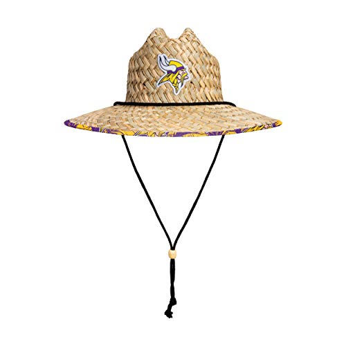 Image of NFL Team Logo Americana Floral Lifeguard Beach Straw Sun Hat