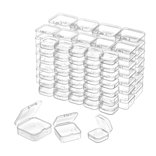 Image of Pure Future 84 Pcs Small Bead Organizers and Storage Clear Cases, Mini Bead Storage Containers Boxes with Hinged Lid and Rectangle for Bracelet Making DIY Jewelry Craft Nail, Jewelry, Diamonds