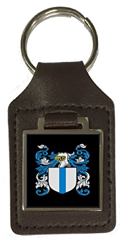 Porte-clé en cuir véritable Mcaloney blason de famille marron homme