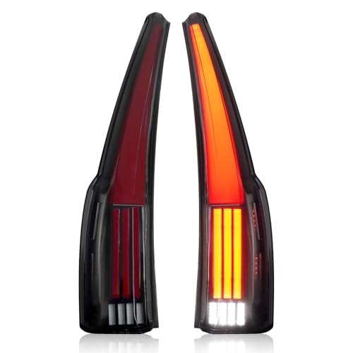 Full LED Tail Lights Assembly Fits for GMC Yukon/Yukon XL 2015 2016 2017 2018 2019 2020, Rear Taillights Lamps with 6 Holes Plug, Left Driver and Right Passenger Side, Black Housing Smoked Lens