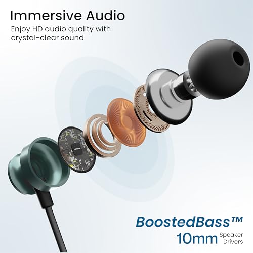 Image of Ambrane Type-C Wired Earphones, 10Mm Bass Drivers, Inline Controls for Type C Smartphones, iPhone 15 & Laptop, 1.2M Braided Anti Tangle Wire with Mic for Clear Calling (Stringz 03, Black) - in Ear