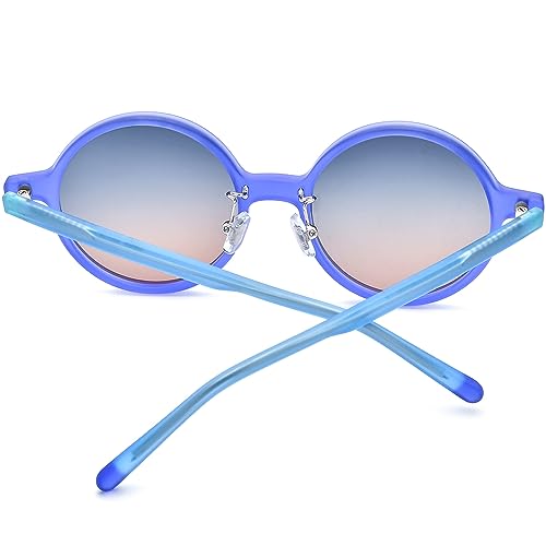 Image of HEPIDEM Acetate Vintage Retro Round Polarized Sunglasses for Men UV400 UV Protection Sun Glasses
