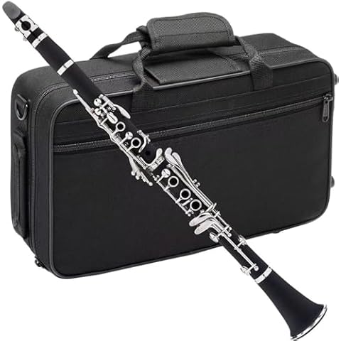 Bb Clarinet (Black) - Band Clarinet for Beginner Student, with Tuning tube, Mouthpiece, Cleaning Cloth Cover