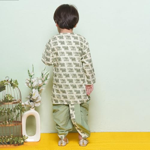 Image of AJ DEZINES Kids Ethnic Wear Pure Cotton Dhoti Kurta Set For Boys