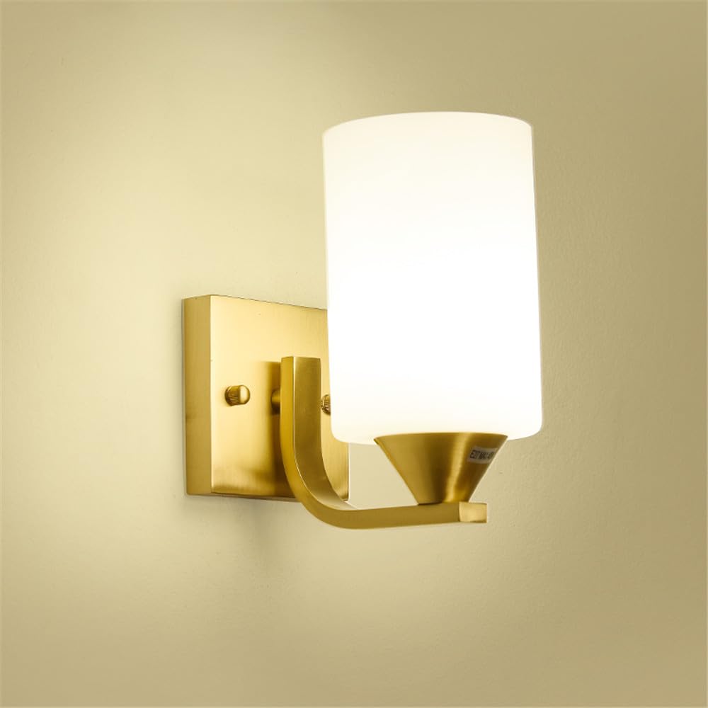 KBUUKYYXouy Brass Wall Lamp - Modern Art Light Fixture for Living Room, Bedroom, Study, Aisle, and Corridor(A 1 Light)
