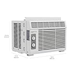 Amazon Basics 5000 BTU Small Window Air Conditioner, Up to 150 Sqf, Window AC Units with Cool and Fan Functions, Washable Filter, Adjustable Window Fit, Intuitive Mechanical Controls, White - Image 5