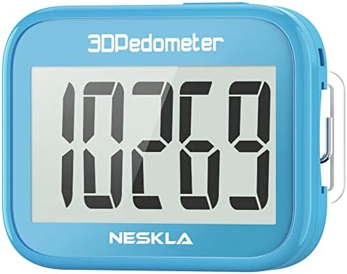 3D Pedometer for Walking, Simple Step Counter for Walking with Large Digital Display, Step Tracker with Removable Clip Lanyard, Accurately Track Steps for Men Women Kids Adults Seniors