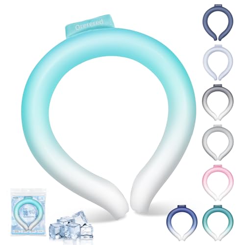 Image of Ice Ring Neck Cooler 70% Gel Increase Neck Cooling Tube Wearable Body Cooling Products for Summer Heat Outdoor Indoor Activities Relief for Hot Flashes(Gradient Blue,L)