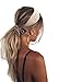 HAIMEIKANG Hippie Hair Bandana Headbands for Women Boho Headband Knit Hair Bands Floral Head Wrap for Women and Girls(light purple+beige+khaki)