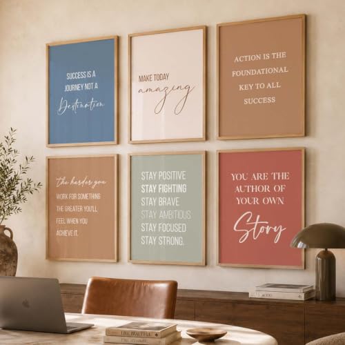 Image of kotart Motivational Quote Paintings with Frame for Home Decoration - Quote Painting for Living Room Bedroom Office Room Decor - Painting for Wall Decoration - Set of 6 (13x17, B)