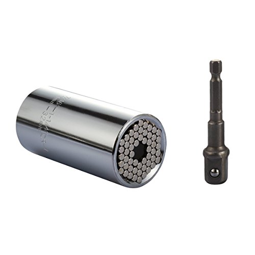 Universal Socket, EvZ Professional 11-32mm Multi-Function Ratchet Wrench Grip Power Drill Adapter Tools DIY Gift for Men Him Husband Dad Father Handyman Women