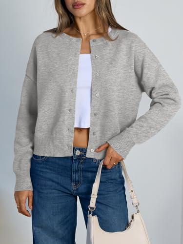 Image of Trendy Queen Cropped Cardigan Sweaters for Women Lightweight Y2k Fall Outfits Spring Fashion Clothes 2026