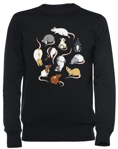 Sweat-shirt noir Les Rats unisexe anti-bouloche pour remplacer vos hauts usés qui se déforment