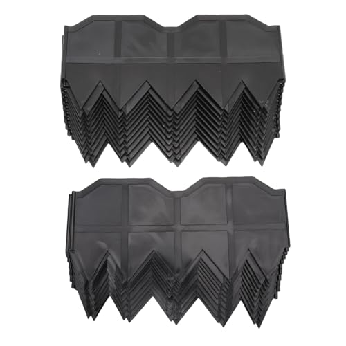 Landscape Edging, 40pcs Garden Edging Border Easy to Install Landscape Border Black Plastic Fence for Outdoor, Aesthetic and Practical Enhance Your Garden Appeal