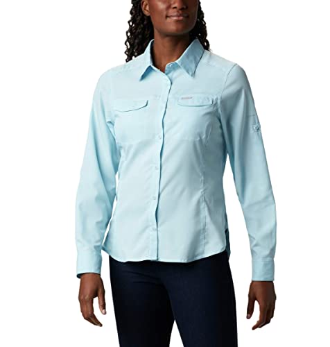 Columbia Women's Standard Silver Ridge Lite Long Sleeve Shirt, Spring Blue, Small #TOP2