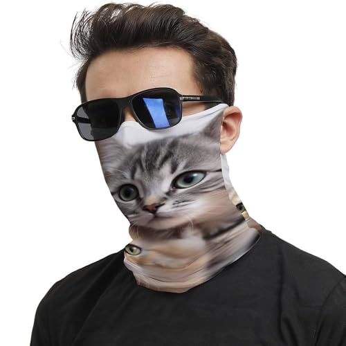 Neck Gaiter Cats Face Mask for Travel Face Cover Scarf for Men Women Elastic Headbands Wind-proof Bandana for Skiing Fishing Hiking Cycling2