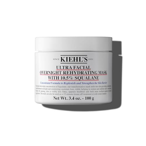 Kiehl's Ultra Facial Overnight Hydrating Face Mask with 10.5% Squalane, Fragrance-free, 100g