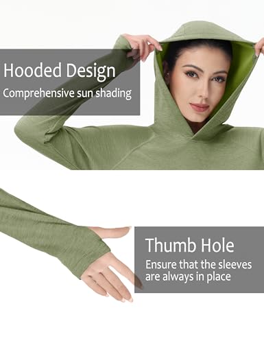 KEFITEVD Womens UPF 50+ Sun Hoodie Shirt Long Sleeve Fishing Hiking Hooded UV Shirts Lightweight Quick Dry Tops4