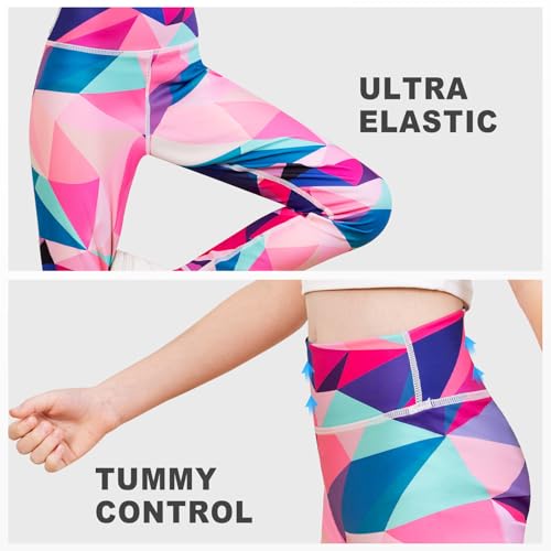 Girls Full Length Athletic Leggings Kids High Waist Lounge Pants Girls Active Dance Running Workout Yoga Pants3