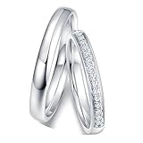 Calefee Anillos de compromiso para él y ella, alianzas de oro 585/750/375, sencillos con diamantes, joyas auténticas, tallas 47 a 70, Damen 60 und Herren 67, Metal precioso, Diamante