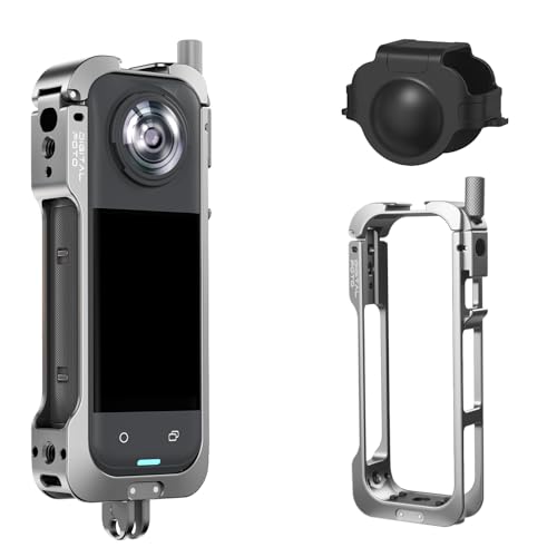 Insta360 X5用 保護ケース プロテクターセット X5 ユーティリティフレームケース アルミ合金制 多機能拡張ボックス Insta360 X5 専用 クイックリリース、シリコンレンズカバー、コールドシューマウント、1/4インチネジ付き
