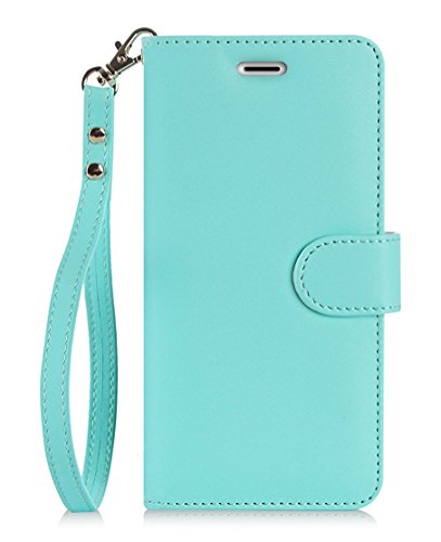FYY for iPhone 8 Plus Case/iPhone 7 Plus Case, PU Leather Flip Wallet Phone Case with Card Holder Wrist Strap Kickstand Protective Cover for iPhone 7 Plus/8 Plus 5.5